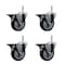 Service Caster 4 Inch Maroon Polyurethane Wheel Swivel 34 Inch Threaded Stem Caster Set with Brake SCC SCC-TS20S414-PPUB-MRN-PLB-34212-4 - alternate 1